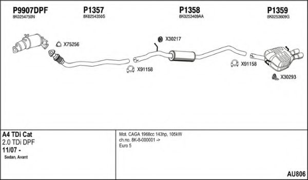 Система выпуска ОГ FENNO AU806