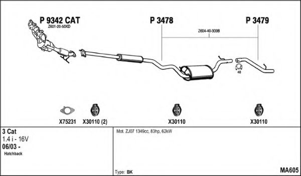 Система выпуска ОГ FENNO MA605
