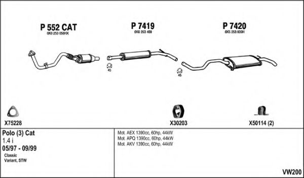 Система выпуска ОГ FENNO VW200