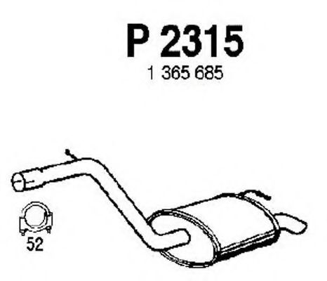 Глушитель выхлопных газов конечный FENNO P2315