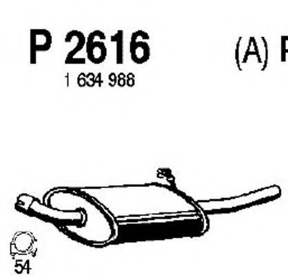 Глушитель выхлопных газов конечный FENNO P2616