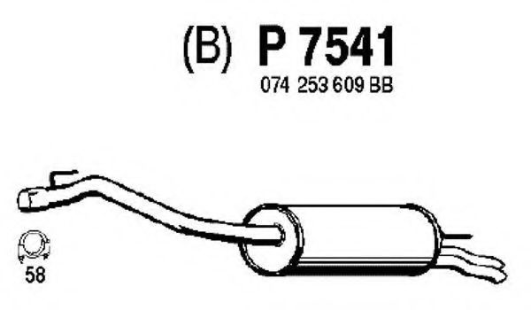 Глушитель выхлопных газов конечный FENNO P7541