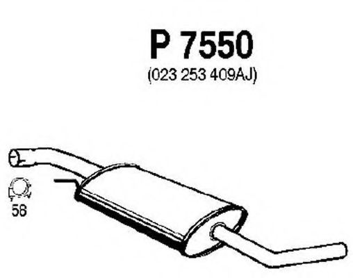 Средний глушитель выхлопных газов FENNO P7550