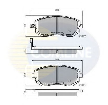 Комплект тормозных колодок, дисковый тормоз COMLINE CBP31208