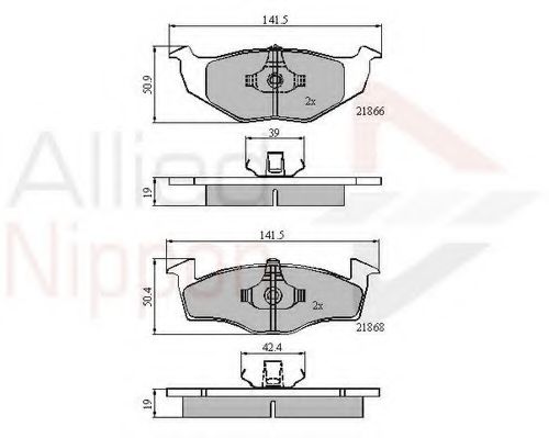 Комплект тормозных колодок, дисковый тормоз COMLINE ADB0706