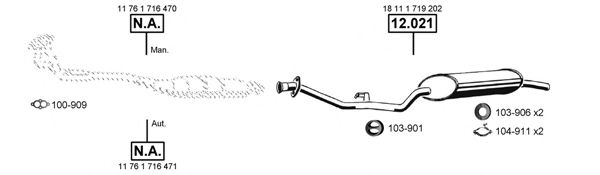 Система выпуска ОГ ASMET BM120565