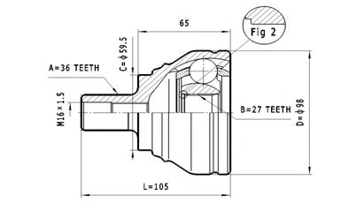 Шарнирный комплект, приводной вал STATIM C.324