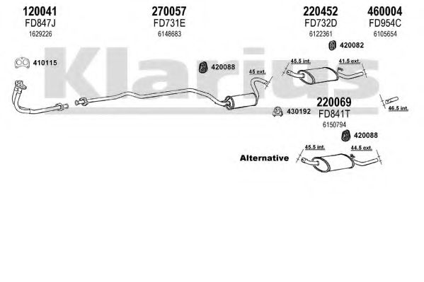 Система выпуска ОГ KLARIUS 361354E