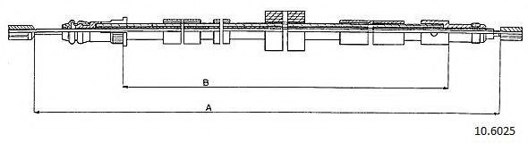 Трос, стояночная тормозная система CABOR 10.6025