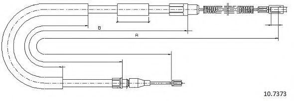 Трос, стояночная тормозная система CABOR 10.7373