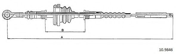 Трос, стояночная тормозная система CABOR 10.9846