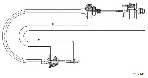 Трос, управление сцеплением CABOR 11.2141