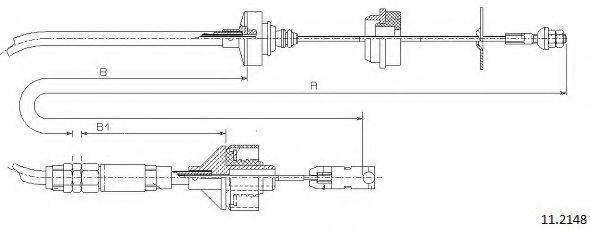 Трос, управление сцеплением CABOR 11.2148