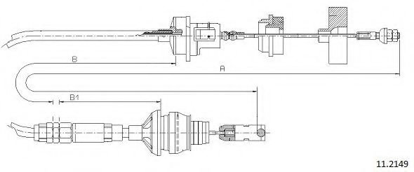 Трос, управление сцеплением CABOR 11.2149