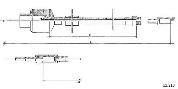 Трос, управление сцеплением PEX 50041