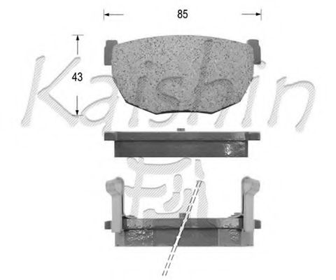 Комплект тормозных колодок, дисковый тормоз KAISHIN D1099