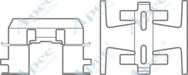 Комплектующие, тормозные колодки APEC braking KIT528