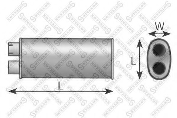 Средний / конечный глушитель ОГ STELLOX 82-03062-SX