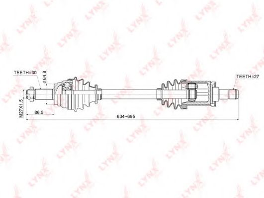 Приводной вал LYNXauto CD-1423