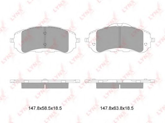 Комплект тормозных колодок, дисковый тормоз LYNXauto BD-6114