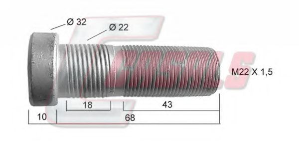 Болт крепления колеса SAMPA 100274