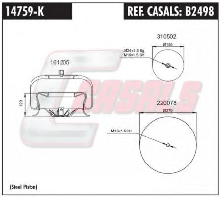 Кожух пневматической рессоры CASALS B2498