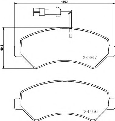 Комплект тормозных колодок, дисковый тормоз HELLA PAGID 8DB 355 023-011