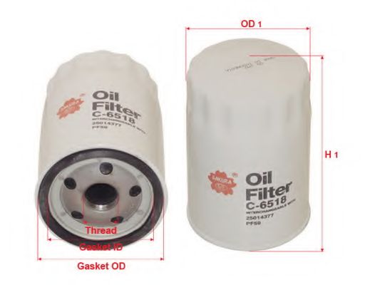 Масляный фильтр SAKURA  Automotive C-6518