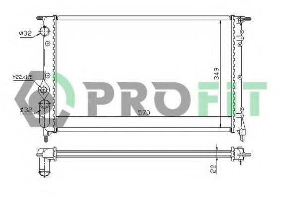 Радиатор, охлаждение двигателя PROFIT PR 6038A1