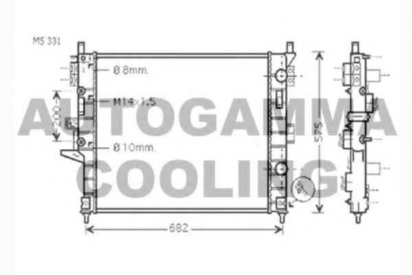 Радиатор, охлаждение двигателя AUTOGAMMA 102923