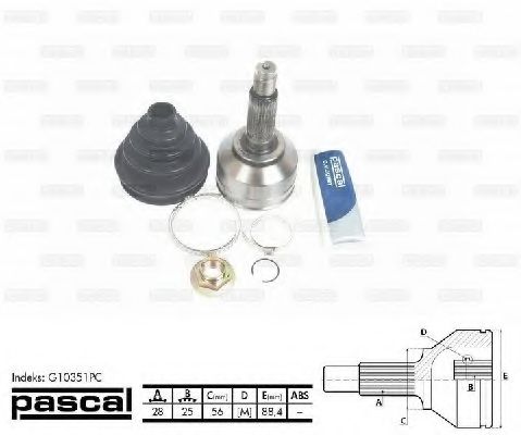 Шарнирный комплект, приводной вал PASCAL G10351PC