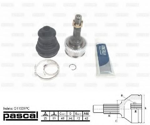 Шарнирный комплект, приводной вал PASCAL G11039PC