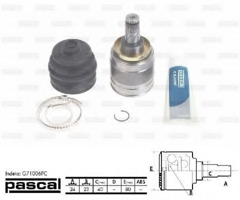 Шарнирный комплект, приводной вал PASCAL G71006PC