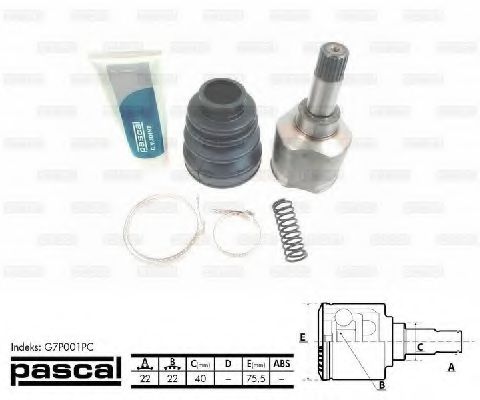 Шарнирный комплект, приводной вал PASCAL G7P001PC