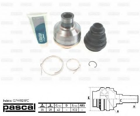 Шарнирный комплект, приводной вал PASCAL G7W021PC
