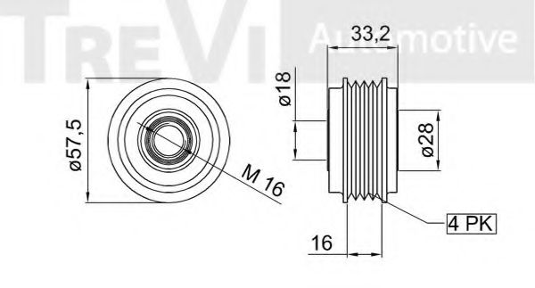 Механизм свободного хода генератора TREVI AUTOMOTIVE AP1086