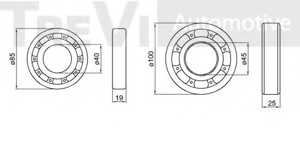 Комплект подшипника ступицы колеса RUVILLE 4019
