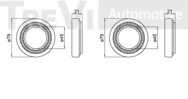 Комплект подшипника ступицы колеса TREVI AUTOMOTIVE 70001