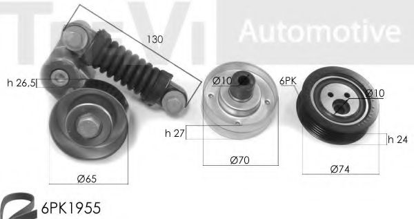 Поликлиновой ременный комплект TREVI AUTOMOTIVE KA1051