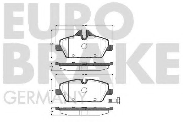 Комплект тормозных колодок, дисковый тормоз EUROBRAKE 5502221529