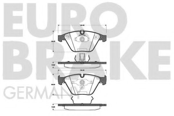 Комплект тормозных колодок, дисковый тормоз EUROBRAKE 5502221533