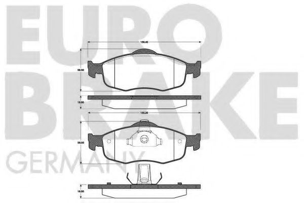 Комплект тормозных колодок, дисковый тормоз EUROBRAKE 5502222534