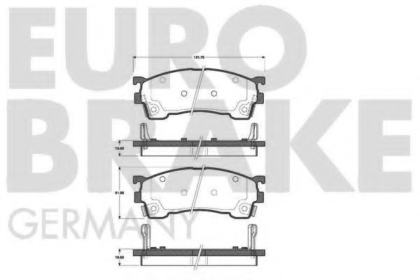 Комплект тормозных колодок, дисковый тормоз EUROBRAKE 5502223232