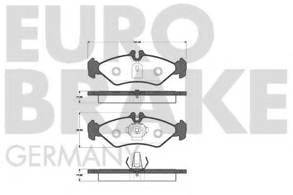 Комплект тормозных колодок, дисковый тормоз EUROBRAKE 5502223328