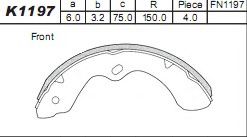 Комплект тормозных колодок ASIMCO K1197