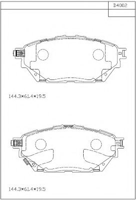 Комплект тормозных колодок, дисковый тормоз ASIMCO KD4002