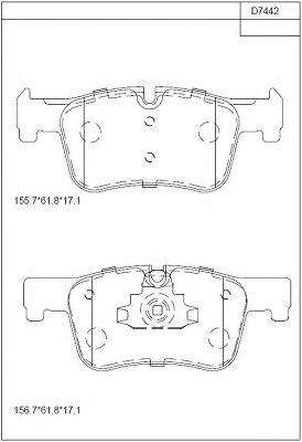 Комплект тормозных колодок, дисковый тормоз ASIMCO KD7442