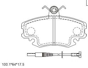 Комплект тормозных колодок, дисковый тормоз ASIMCO KD7514