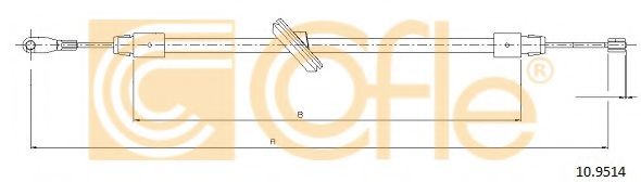 Трос, стояночная тормозная система COFLE 10.9514