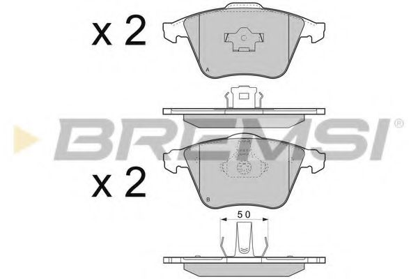 Комплект тормозных колодок, дисковый тормоз BREMSI BP3301